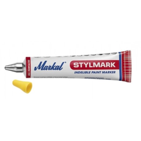 TUBE MARQUEUR A BILLE JAUNE STYLMARK POUR TOUTES SURFACES MARKAL